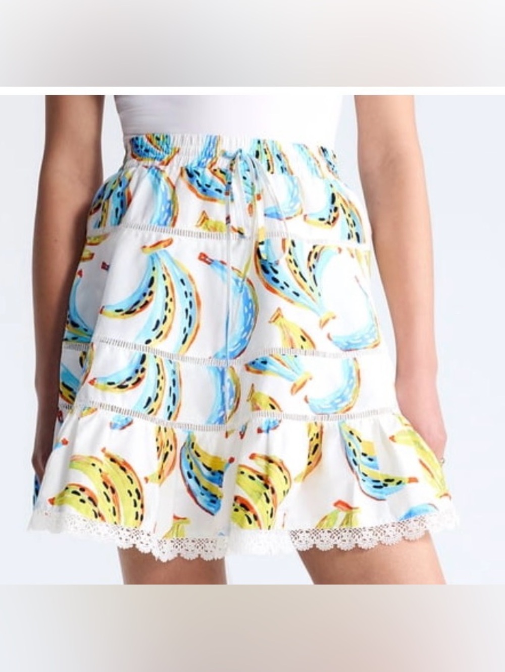 SK41 Free Assembly XXL Cotton Tiered Lace Detail Skirt New